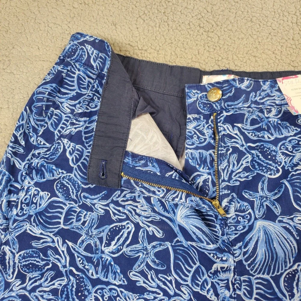 Stella Parker Icon Chino Shorts Womens 14 Blue Seashell‎ Coastal Nautical Preppy
